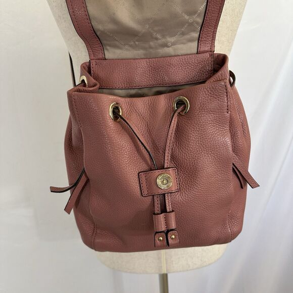Michael Kors Riley Pebbled Leather Backpack Pink DW